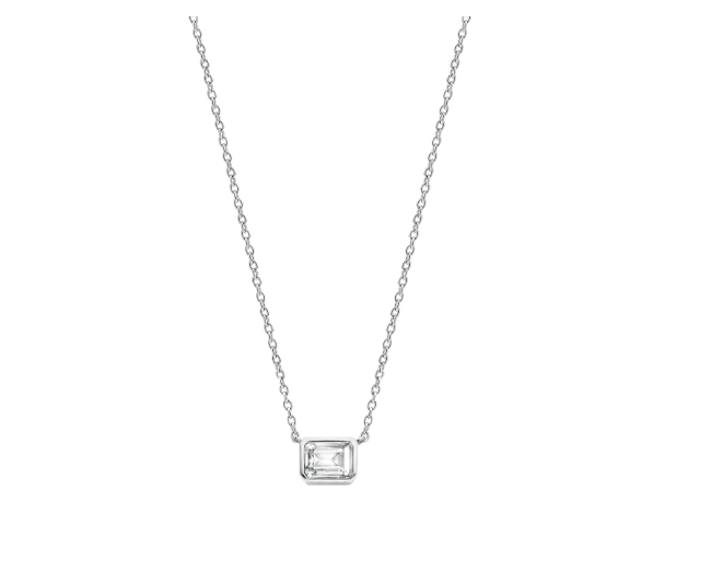 Ti Sento Milano - Emerald Cut Clear Necklace | Ti Sento Milano | Luby 