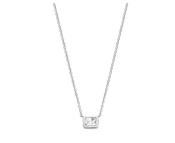 Ti Sento Milano - Emerald Cut Clear Necklace | Ti Sento Milano | Luby 
