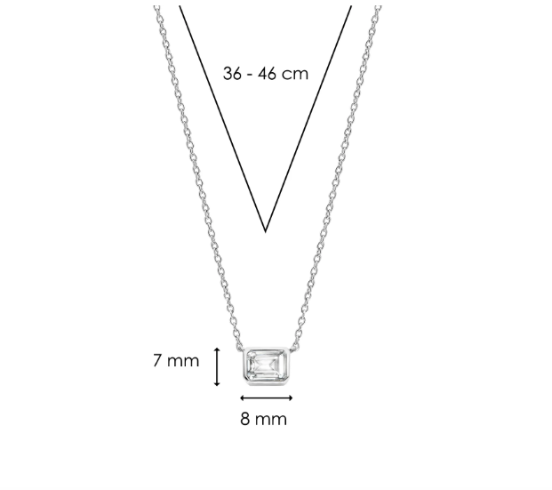 Ti Sento Milano - Emerald Cut Clear Necklace | Ti Sento Milano | Luby 