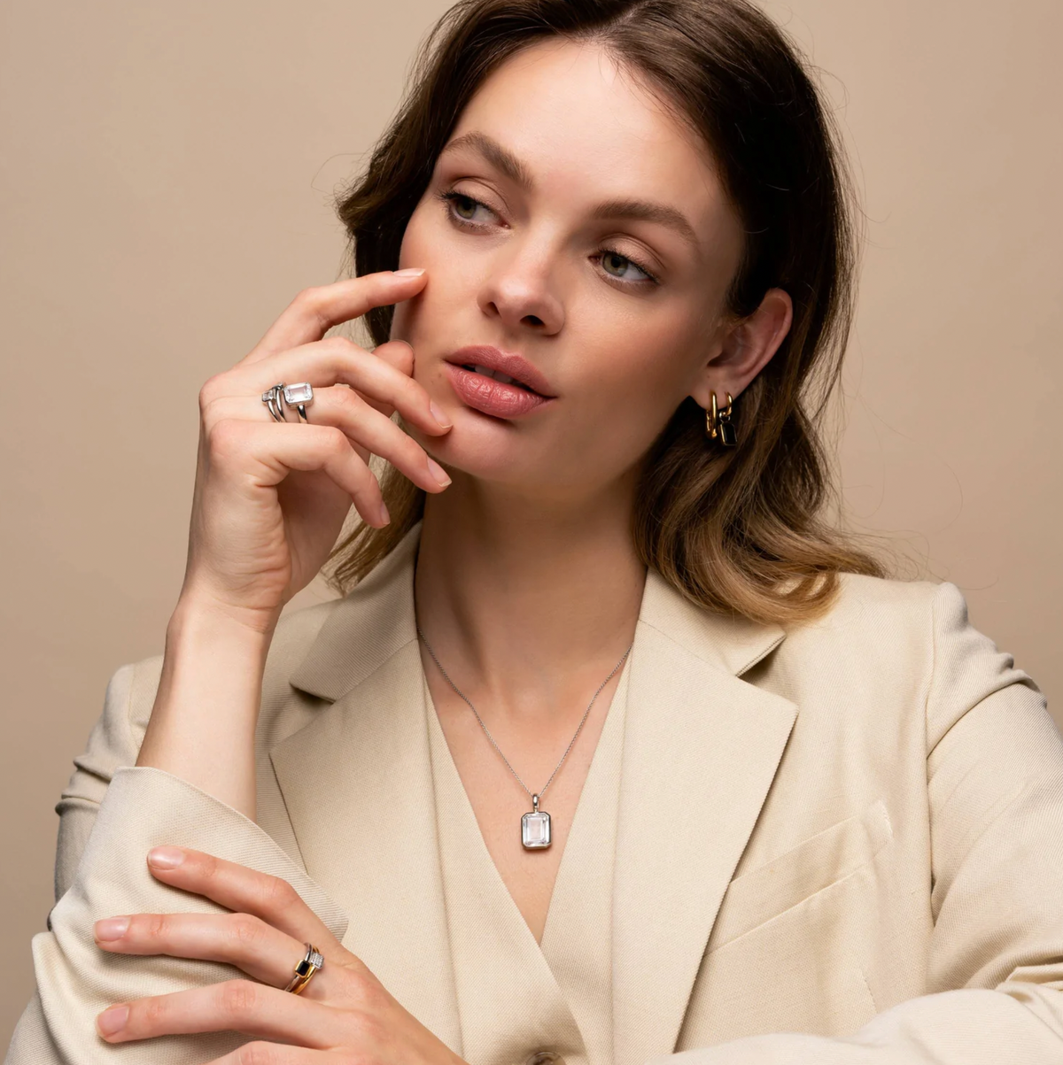 Ti Sento Double Square Ring | Ti Sento Milano | Luby 