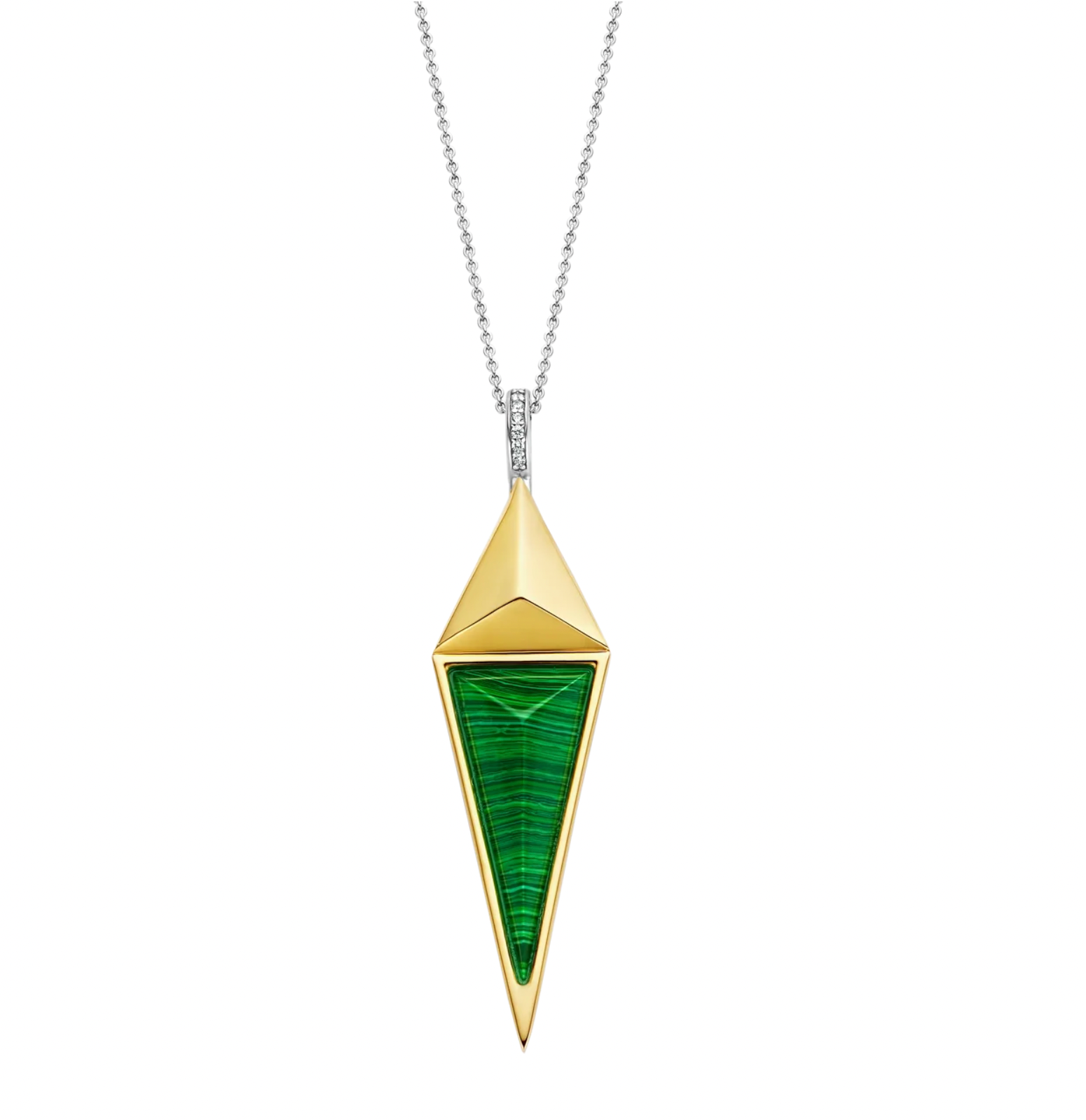 Ti Sento Diamond Shape Malachite & Gold Necklace | Ti Sento Milano | Luby 
