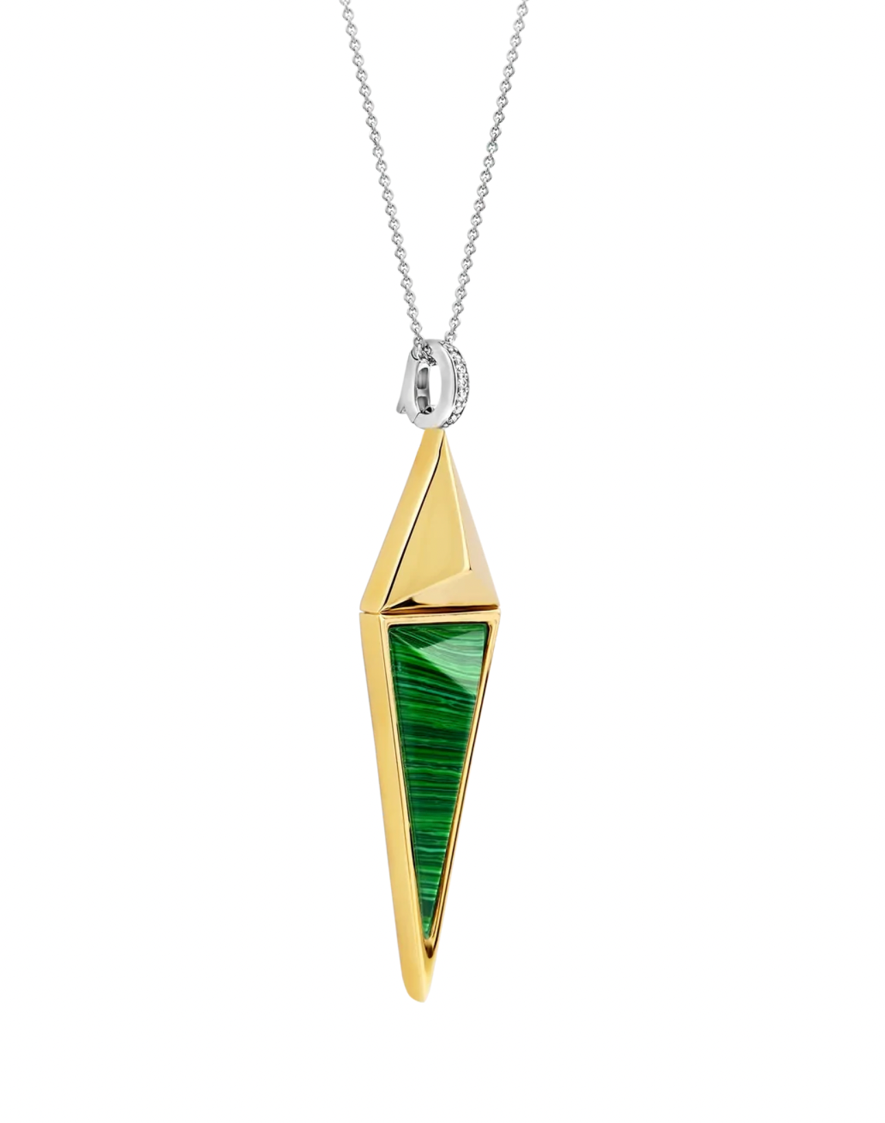 Ti Sento Diamond Shape Malachite & Gold Necklace | Ti Sento Milano | Luby 