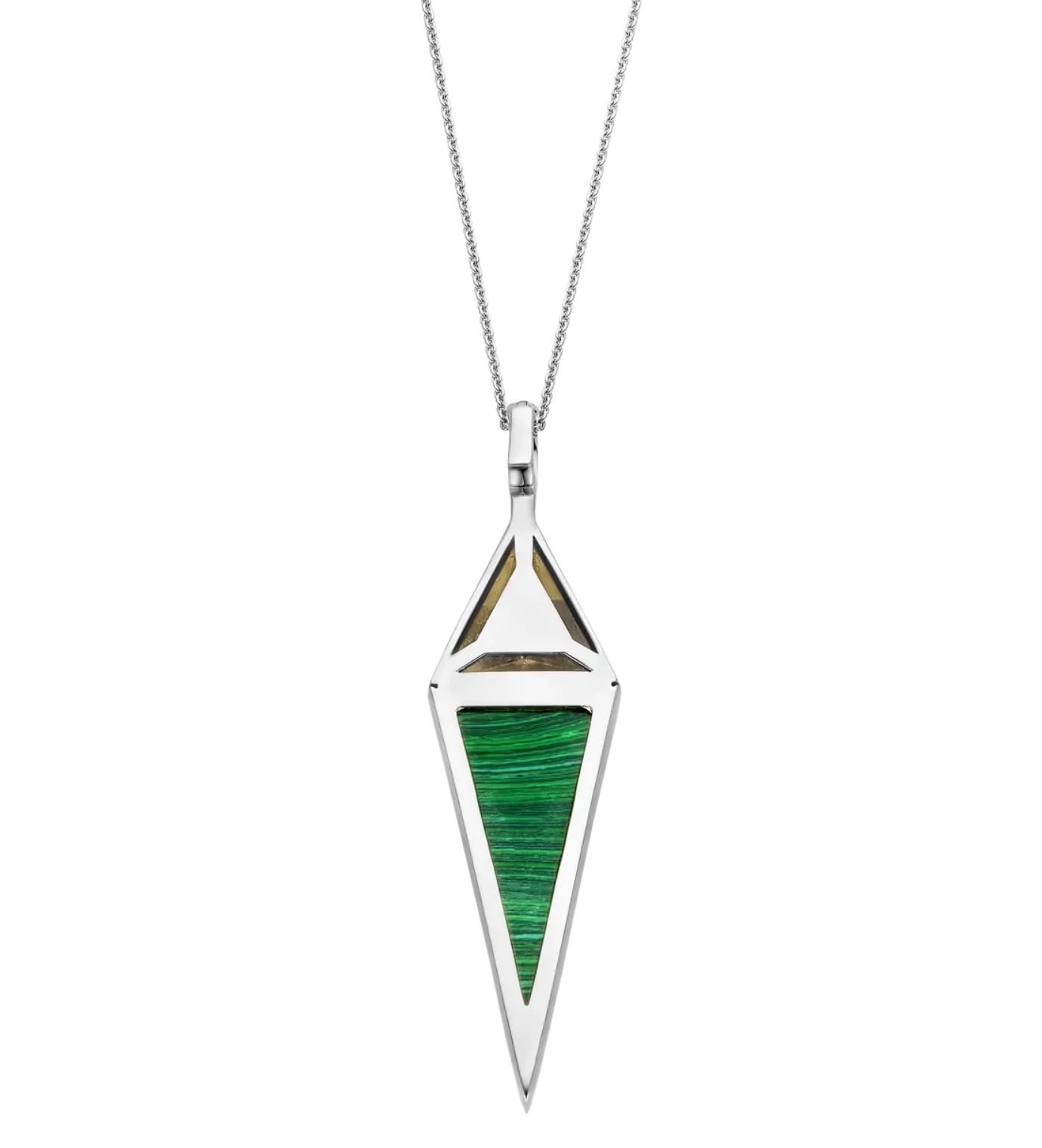 Ti Sento Diamond Shape Malachite & Gold Necklace | Ti Sento Milano | Luby 