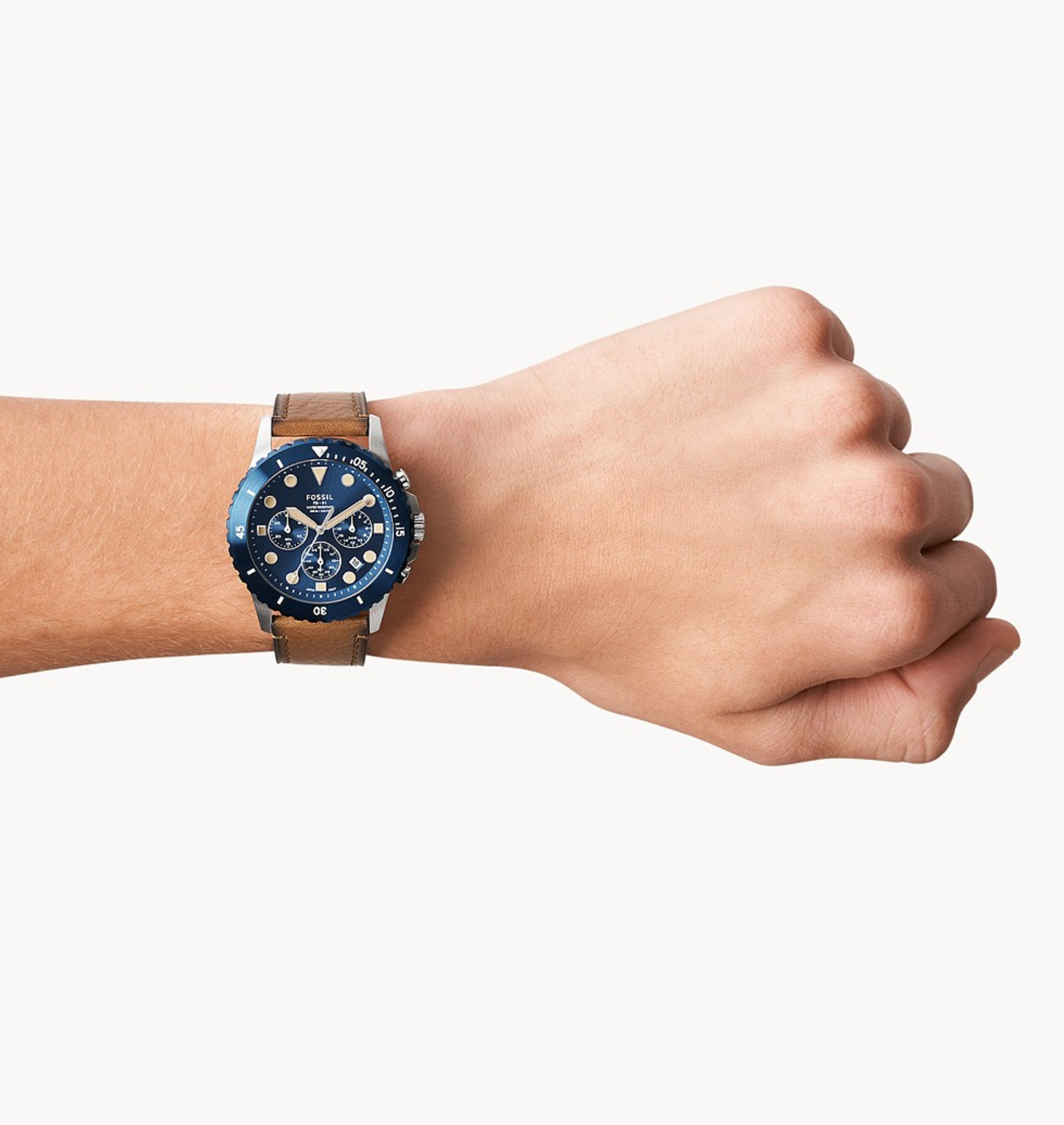 Chronograph Tan Eco Leather Watch | Fossil | Luby 