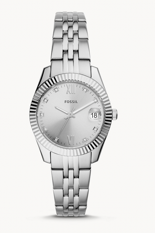 Scarlette Mini Three-Hand Date Stainless Steel Watch | Fossil | Luby 