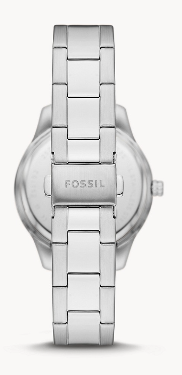 Stella Three-Hand Date Stainless Steel Watch | Fossil | Luby 