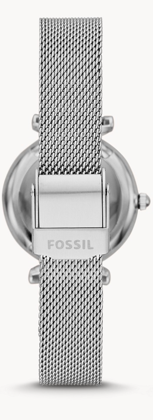Carlie Mini Three-Hand Stainless Steel Mesh Watch | Fossil | Luby 