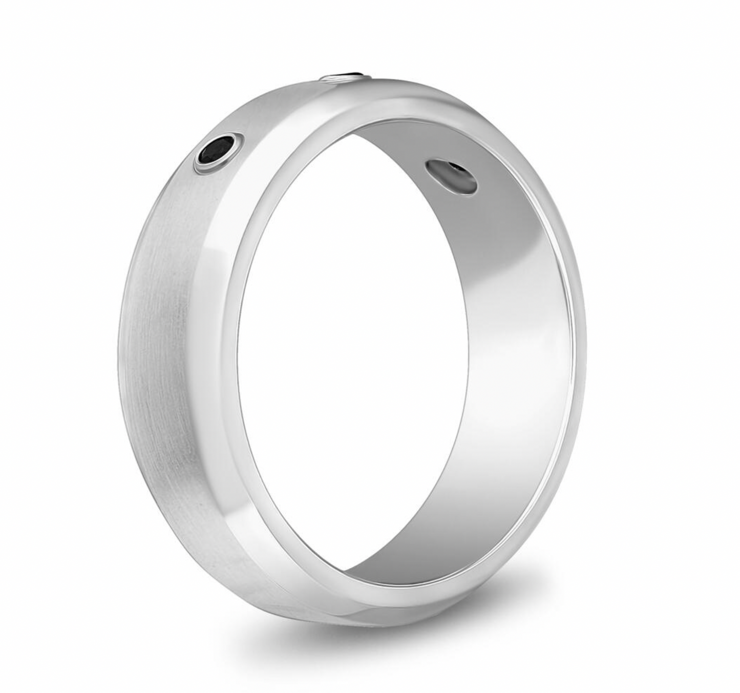 7mm Three  Stone Beveled Edge Ring | ARZ Steel | Luby 