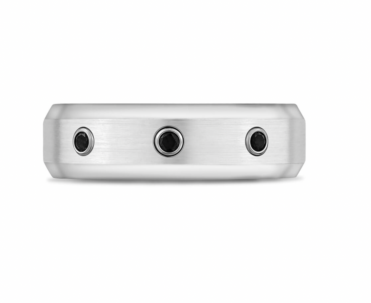 7mm Three  Stone Beveled Edge Ring | ARZ Steel | Luby 