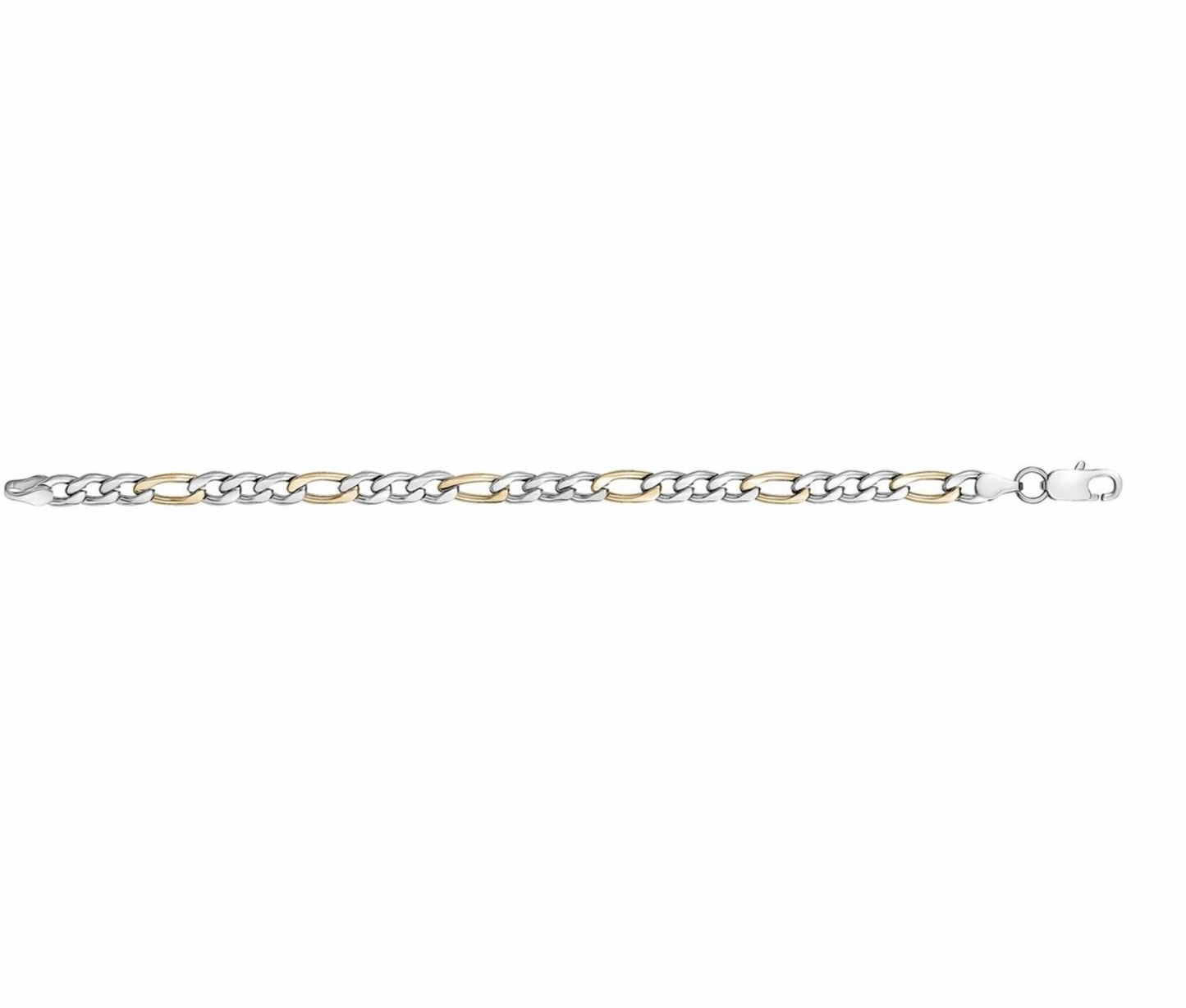 7mm Two Tone Figaro Link Bracelet | ARZ Steel | Luby 