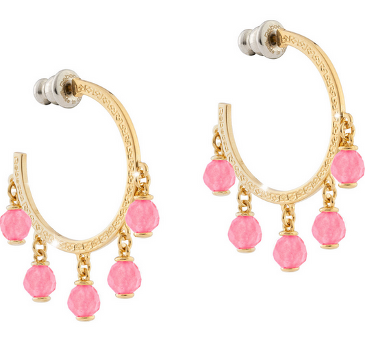 Palermo Pink Stone Hoops Rebecca | Rebecca | Luby 