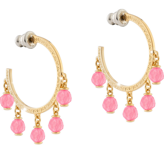 Palermo Pink Stone Hoops Rebecca