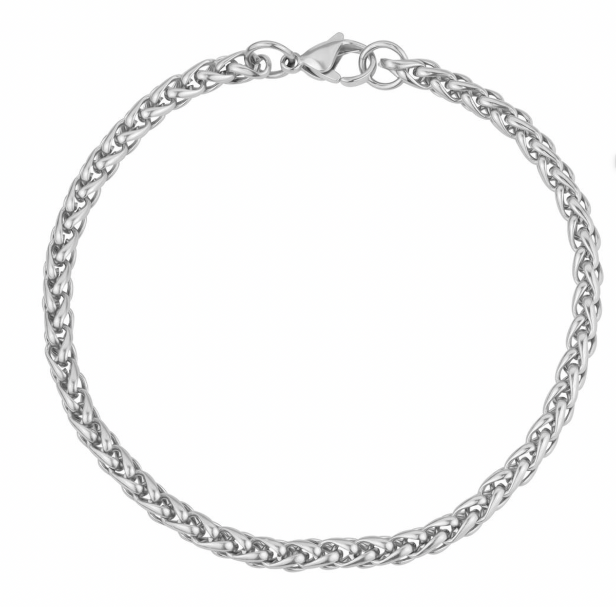 4mm  Wheat Chain Unisex Bracelet | ARZ Steel | Luby 