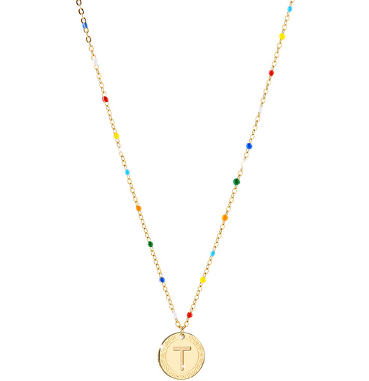 My Name Necklace With Multicolor Enamel | Rebecca | Luby 
