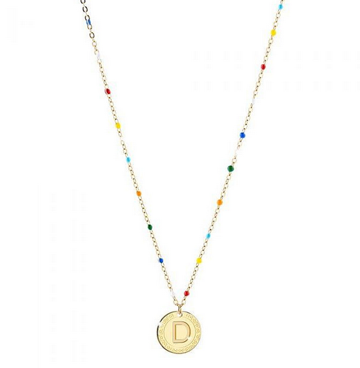 My Name Necklace With Multicolor Enamel | Rebecca | Luby 