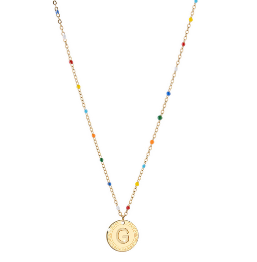 My Name Necklace With Multicolor Enamel | Rebecca | Luby 