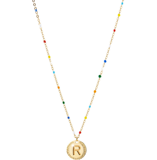 My Name Necklace With Multicolor Enamel | Rebecca | Luby 