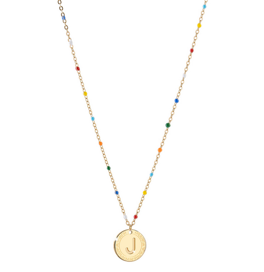 My Name Necklace With Multicolor Enamel | Rebecca | Luby 