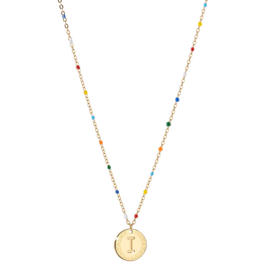 My Name Necklace With Multicolor Enamel | Rebecca | Luby 