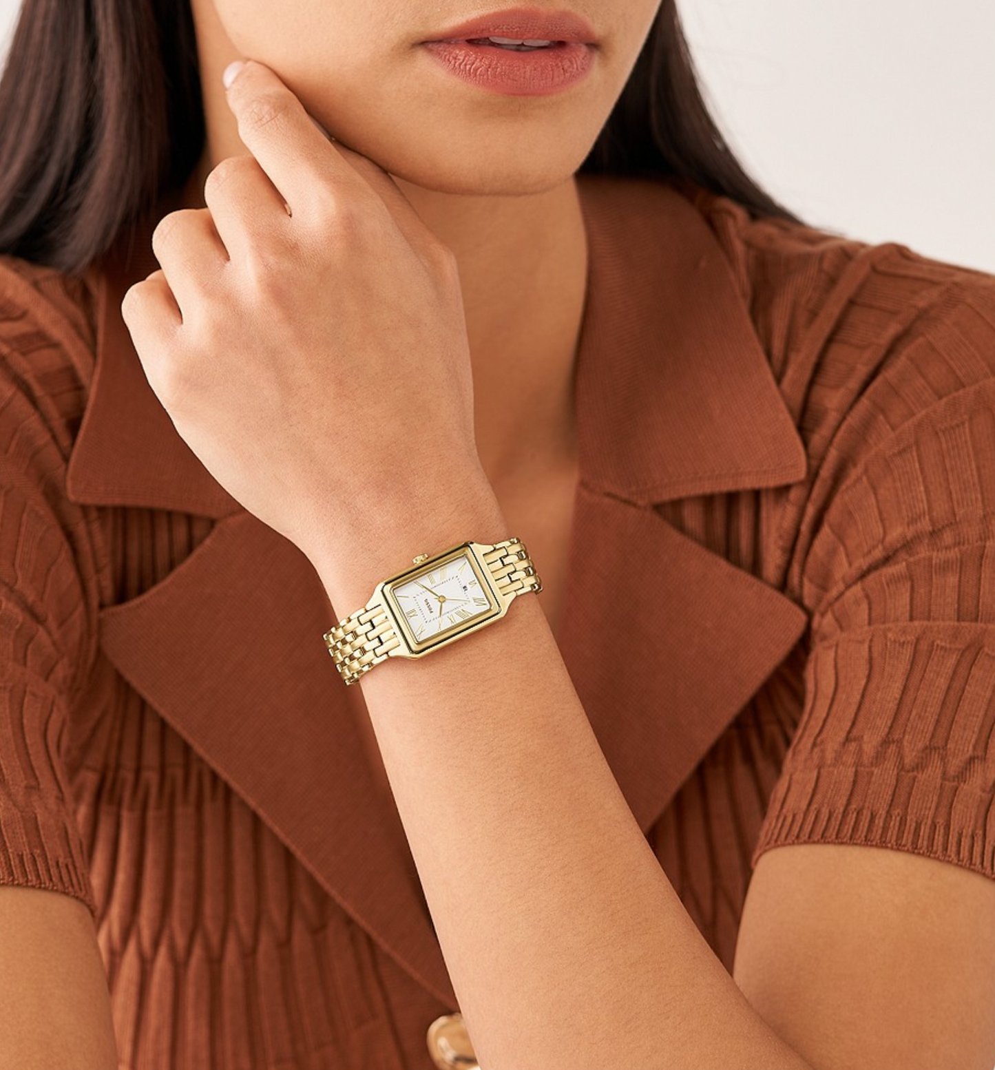 Raquel Three-Hand Date Gold-Tone Stainless Steel Watch | Fossil | Luby 