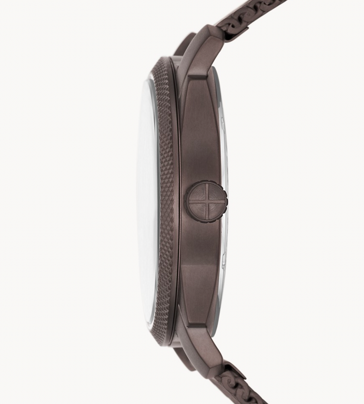 Machine Three-Hand Day-Date Brown Stainless Steel Mesh Watch | Fossil | Luby 