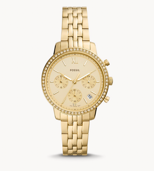 Neutra Chronograph Gold-Tone Stainless Steel Watch | Fossil | Luby 