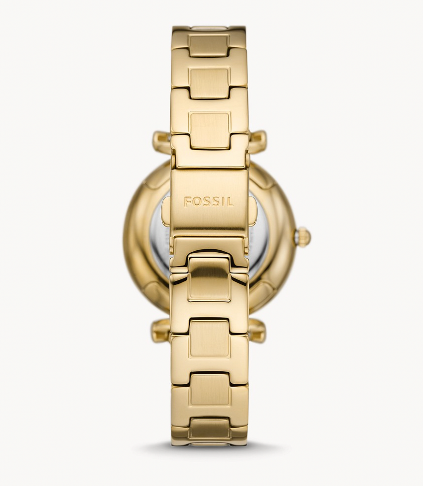Carlie Three-Hand Date Gold-Tone Stainless Steel Watch | Fossil | Luby 