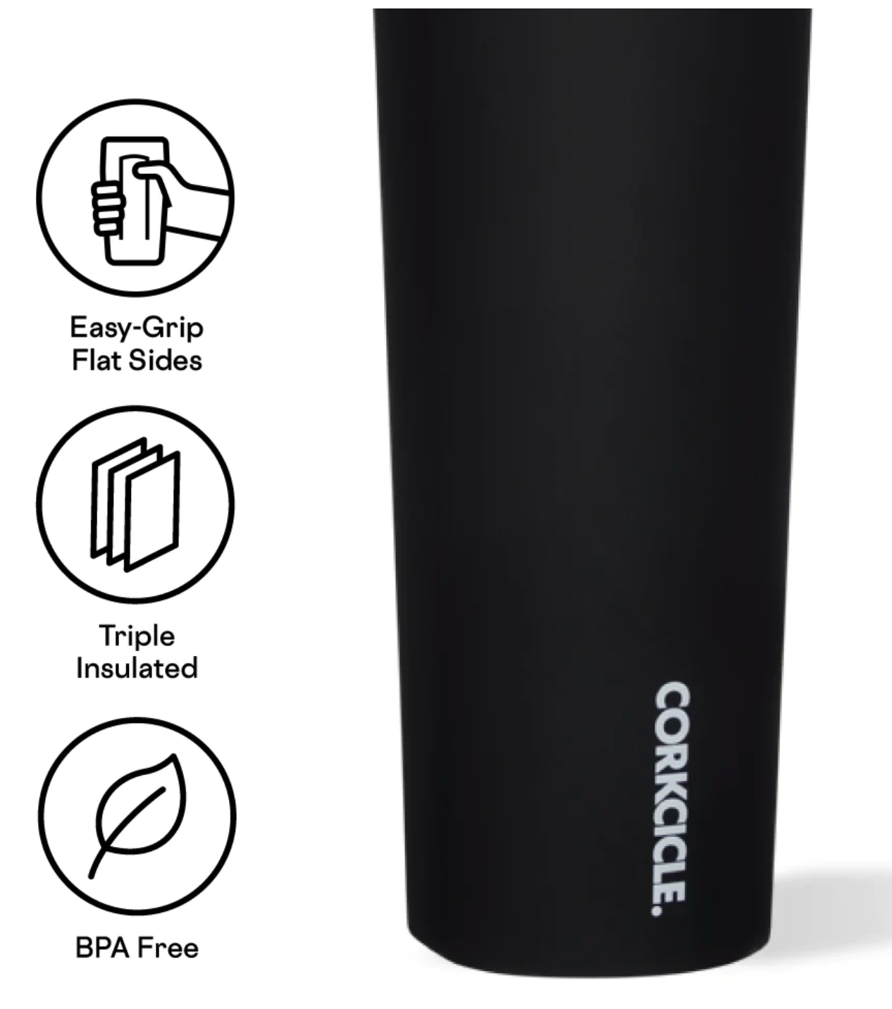 Series A Sport Canteen Black 20Oz | Corkcicle | Luby 