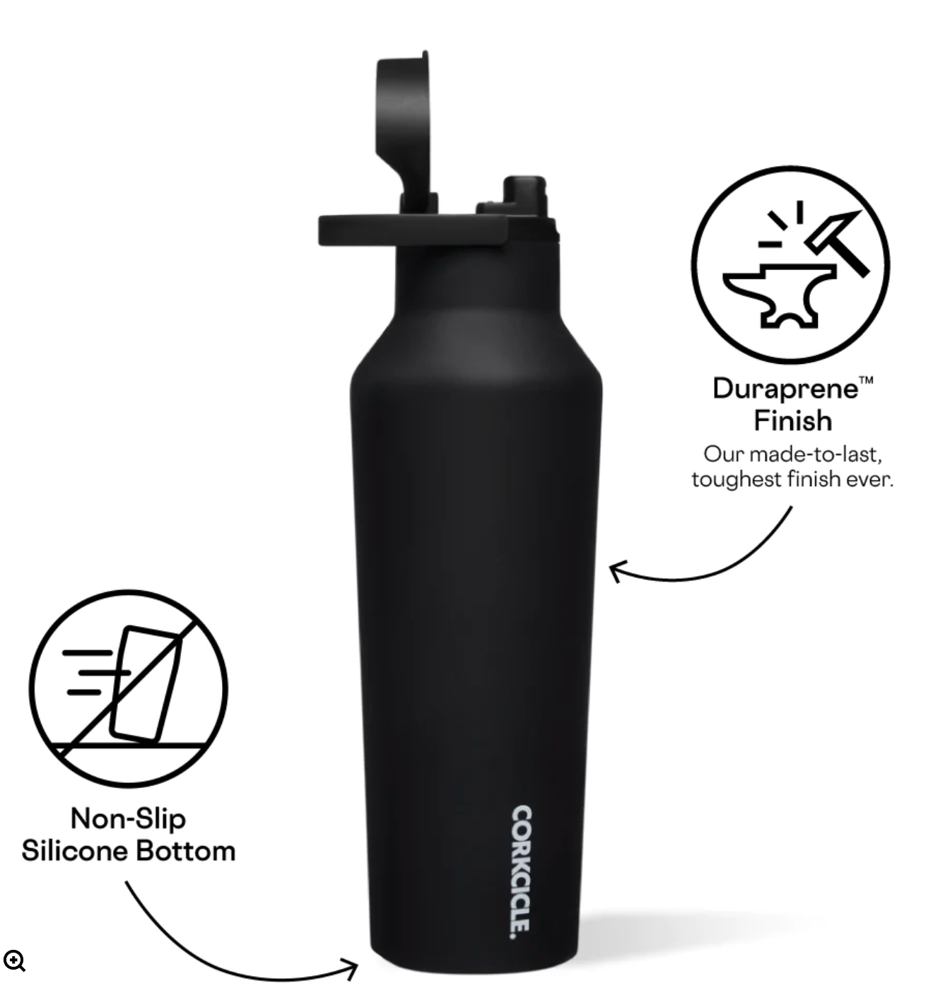 Series A Sport Canteen Black 20Oz | Corkcicle | Luby 