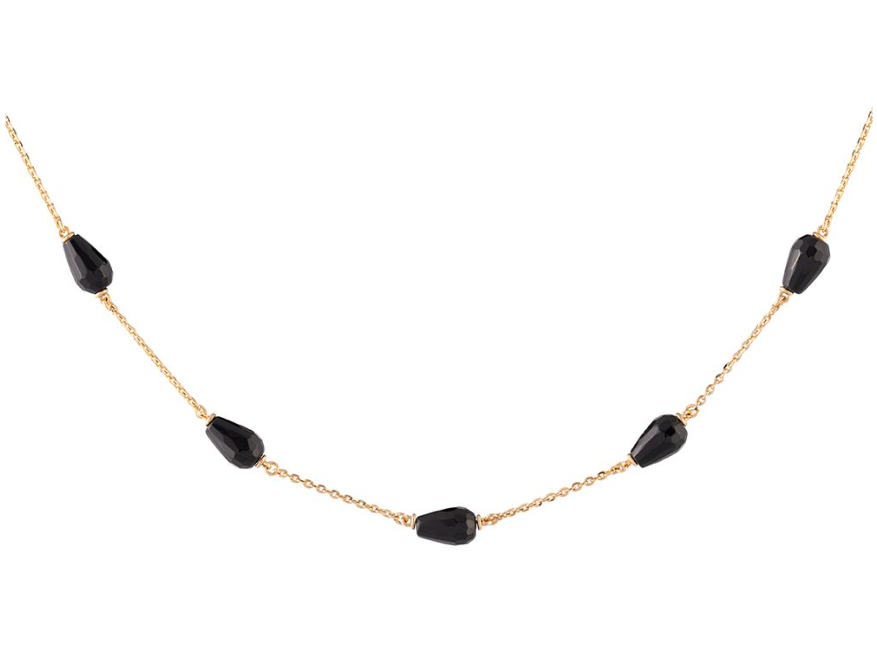 Tulip Five Black Stones Necklace | Rebecca | Luby 