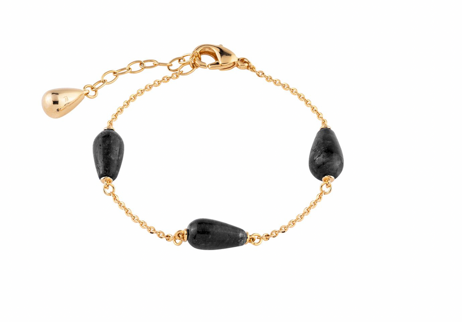 Pulsera Tulipán Tres Piedras Negras