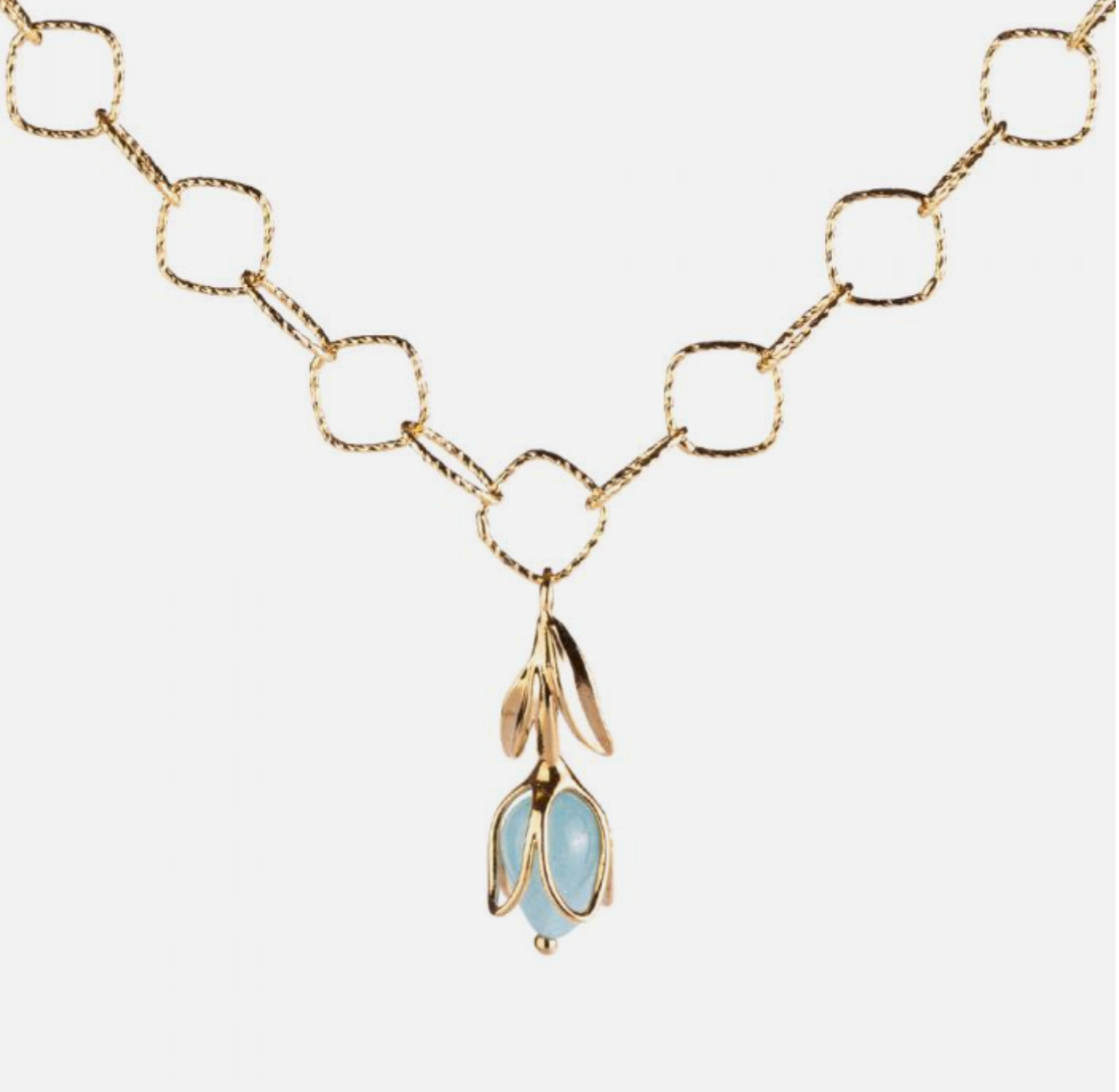 Tulipe Turquoise Stone Necklace | Rebecca | Luby 