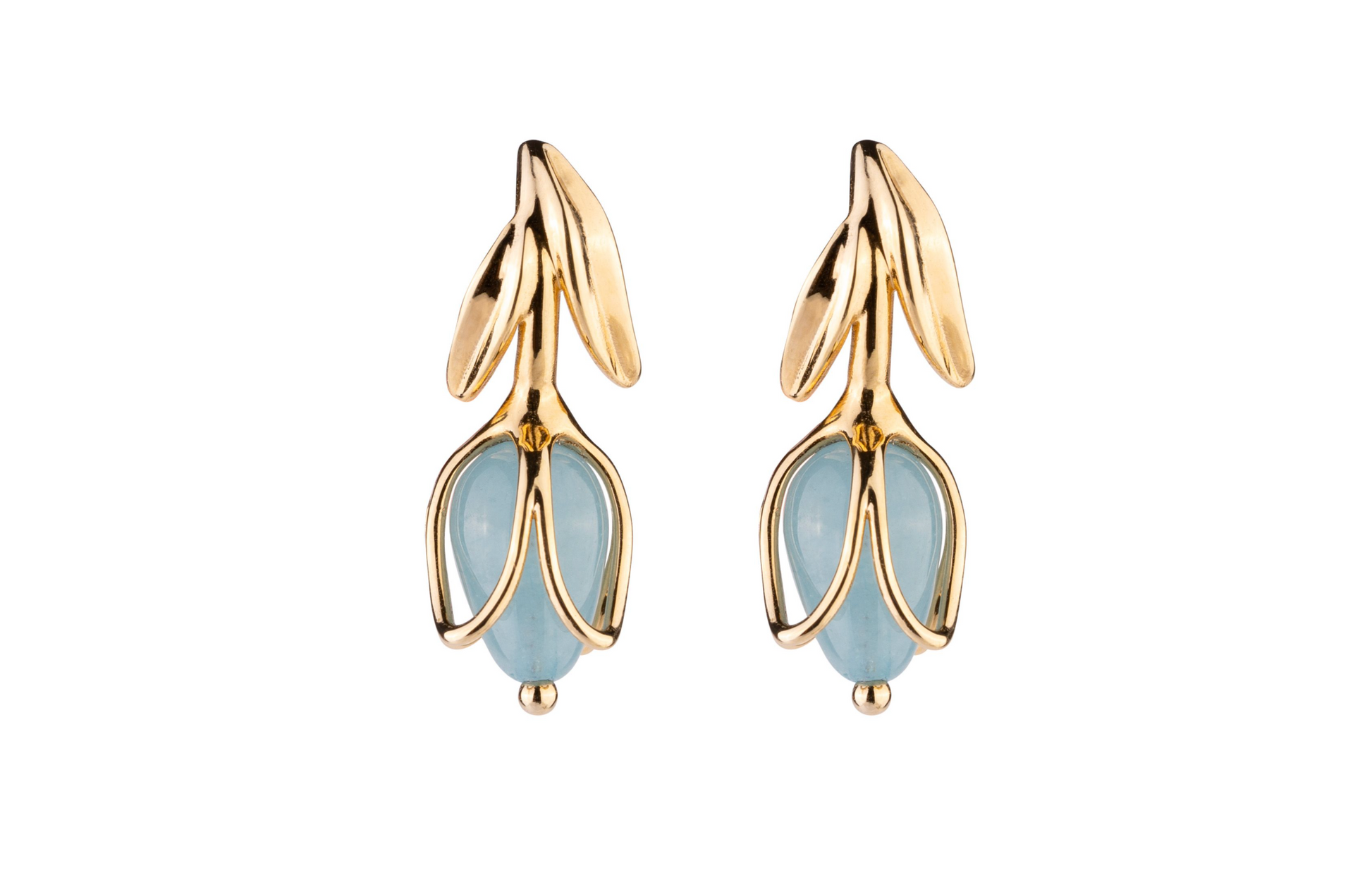 Tulipe Turquoise Stone Earrings | Rebecca | Luby 