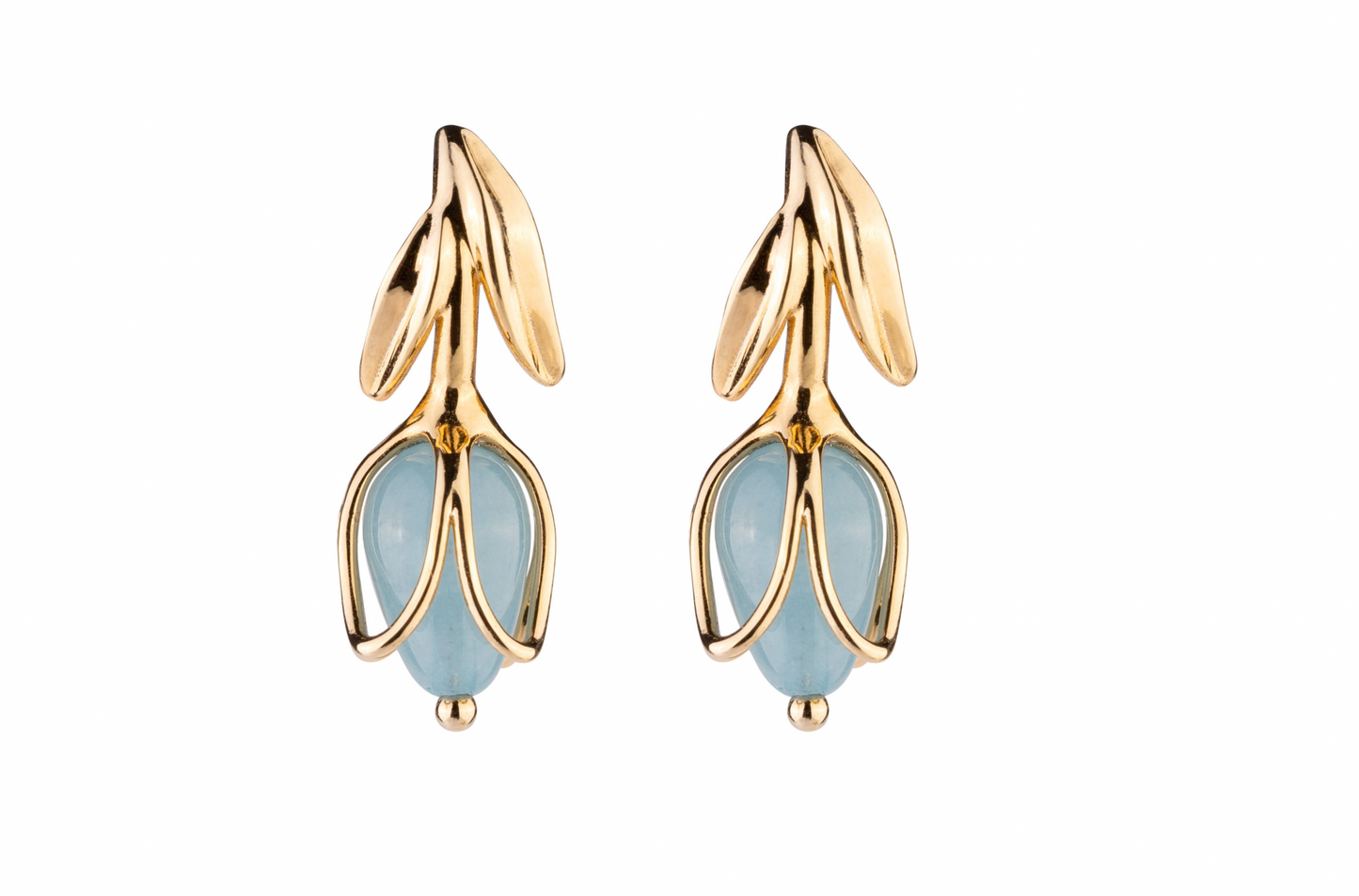 Tulipe Turquoise Stone Earrings | Rebecca | Luby 