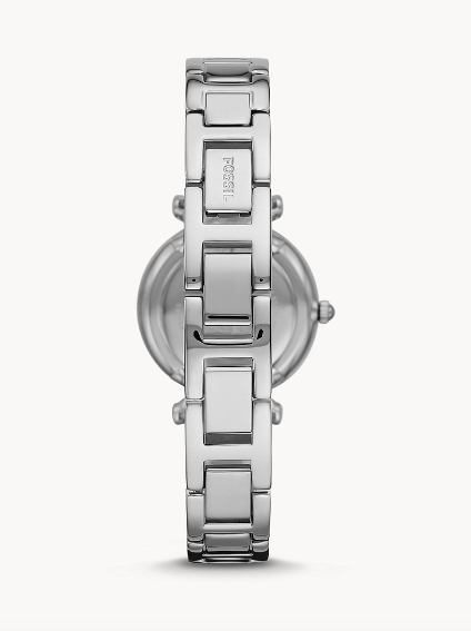 Carlie Three-Hand Stainless Steel Watch and Necklace Set | Fossil | Luby 