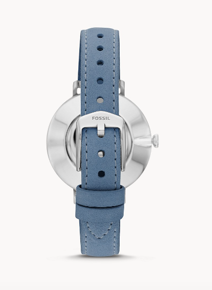 Kalya Three-Hand Periwinkle Blue Leather Watch | Fossil | Luby 