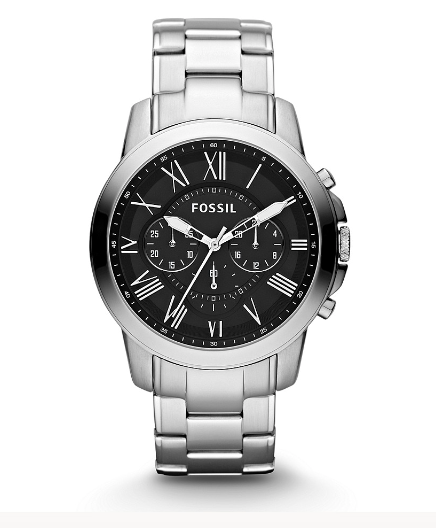 Grant Chronograph Stainless Steel Watch | Fossil | Luby 