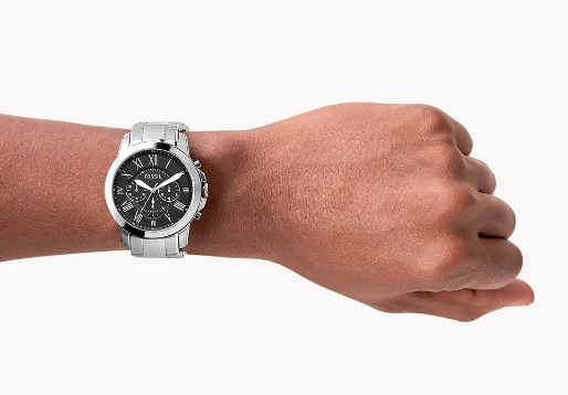 Grant Chronograph Stainless Steel Watch | Fossil | Luby 