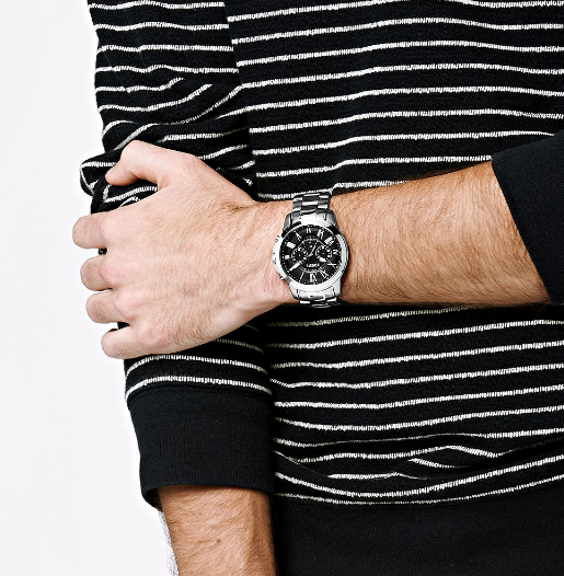 Grant Chronograph Stainless Steel Watch | Fossil | Luby 
