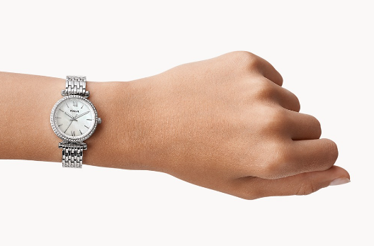 Reloj Carlie Mini de acero inoxidable con tres agujas | Fossil | Luby 