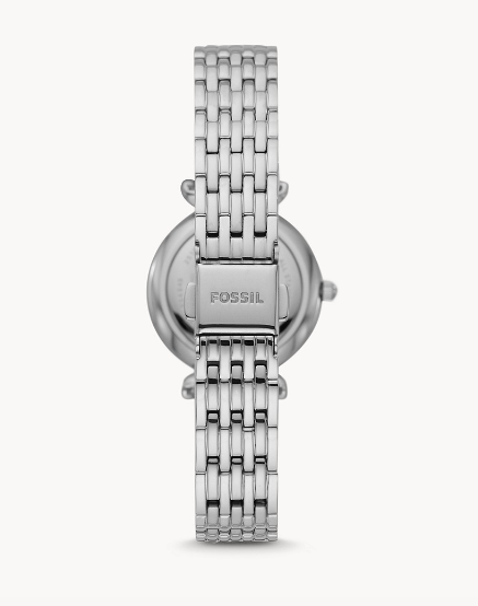 Reloj Carlie Mini de acero inoxidable con tres agujas | Fossil | Luby 