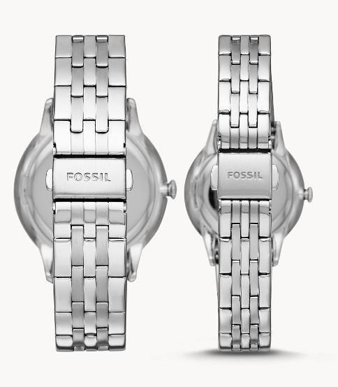 His & Her Three-Hand Stainless Steel Watch Box Set | Fossil | Luby 