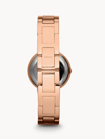 Reloj Virginia de acero inoxidable en tono oro rosa | Fossil | Luby 