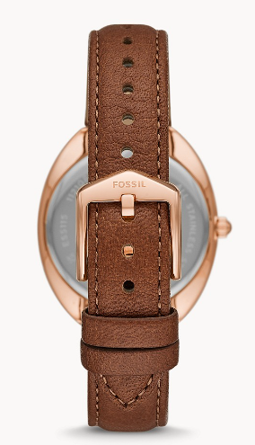 Gabby Three-hand Date Light Brown Eco Leather Watch | Fossil | Luby 