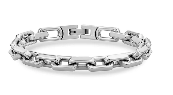 Steel Rectangular Link Bracelet | ARZ Steel | Luby 