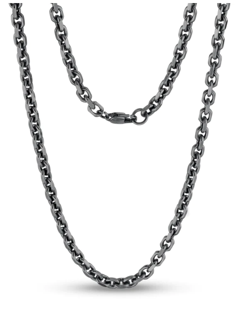 Oval Link Cutting Edges Steel Necklace | ARZ Steel | Luby 