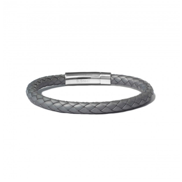 Braided Rubber and Steel Bracelet Chunky | BORSARI | Luby 