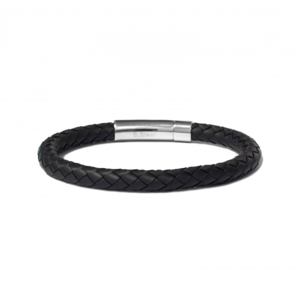 Braided Rubber and Steel Bracelet Chunky | BORSARI | Luby 