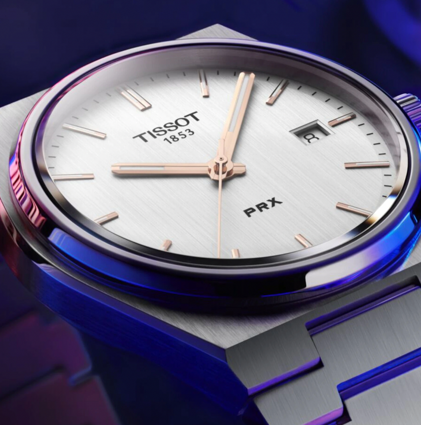 Tissot PRX Silver Rose Gold Accents | Tissot | Luby 