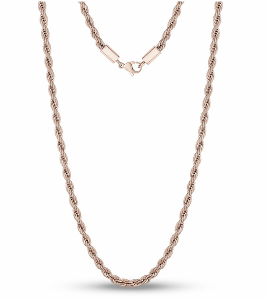 Rose Gold Steel Rope Chain | ARZ Steel | Luby 